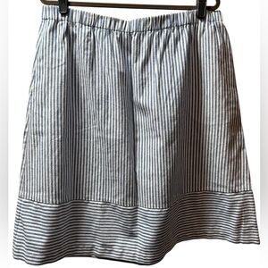 J. Crew Striped cotton-linen midi skirt XXL